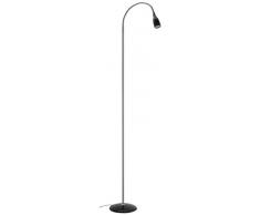 Naeve Leuchten 239222 - Lampada LED a stelo con interruttore a pedale, altezza 135 cm x diametro 18 cm, in metallo, colore: Nero
