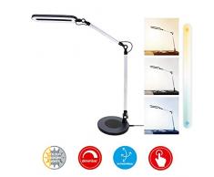 Briloner Leuchten Tavolo a LED, Lampada da scrivania dimmerabile, Temperatura Colore, Controllo Touch, Altezza Regolabile, 6,6 Watt, 700 lum 6.6 W, Nero