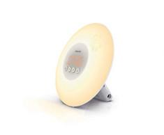 Philips Wake-up Light HF3503/01 - Luce a LED per bambini, funzione sveglia, con luce, tasti luminosi, adesivi, colore: Bianco