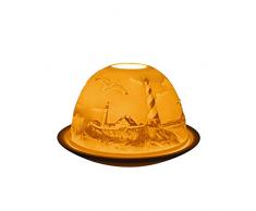 Light-Glow Portacandele Faro, Porcellana, Bianco, 13 x 12 x 8 cm