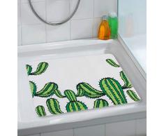 Wenko Tappetino Antiscivolo da Doccia Cactus, 54Â x 54Â cm, Termoplastica plastica (TPR), Multicolore, 54Â x 54Â x 0.1Â cm