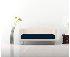 Italian Bed Linen Più Bello Copriseduta per Divano Tessuto Bielastico a Struttura Liscia, 96% Poliestere, 4% Elastometro, Blu Scuro, 110 - 160 cm