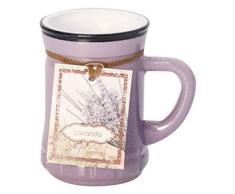 Candele DAurora Marta Candela Profumata in Vaso di Vetro Colorato con Manico, Cera, Viola, 6.9x6.9x7.2 cm