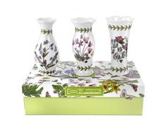 Portmeirion Home & Gifts Mini Vaso da 3 Pezzi, Porcellana, Multicolore, 14.2 x 20 x 6.2 cm