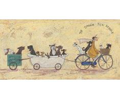 L Arte Gruppo Sam Toft The Doggie Taxi Service Stampa su Tela, Cotone, Multicolore, 1.8Â x 50Â x 100Â cm