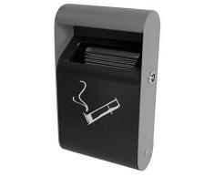 Probbax - Portacenere da Parete, Plastica, Nero, 6 x 25 x 15 cm