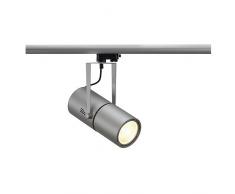 SLV, Faretto con ballast elettronico e adattatore trifase, 70 W, 15°, Argento (silbergrau)