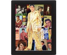 AMBROSIANA Pyramid International - Poster con cornice effetto 3D con album di Elvis Presley, 10x8 cm
