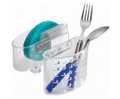 InterDesign 38700EU Portaspugne e Organizzatore Posate, Plastica, Trasparente