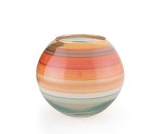 Angela neue Wiener Werkstaette Palla Vaso in Vetro nobilita, 14Â x 14Â x 12Â cm, Vetro, Orange/wasserblau, 14 x 14 x 12 cm