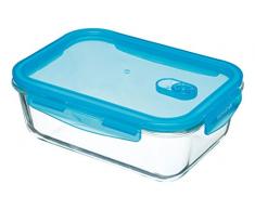 Kitchen Craft Pure Seal Airtight Contenitore per Alimenti per Forno in Vetro, Piatto, 350 ml (12,5 FL oz), Rettangolare, Vetro, Trasparente, 1.8L (3 Pint)