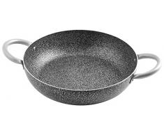 Home Tegame 2 Manici Antiaderente Family Stone Cm30 Pentole Cucina, Alluminio, Nero, 30 cm