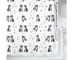 Spirella 10.19180Â Tenda da Doccia con Kitty Paw Grey, Tenda da Doccia, Tessuto, Grigio, 180Â x 200Â cm