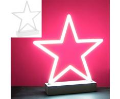 Lesser & Pavey - Lampada al neon a forma di stella, colore: Bianco