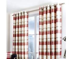 Dreams n Drapes Federa Fusion – Balmoral Check, Tessuto, Ruby, Curtains: 66 Width x 54 Drop (168 x 137cm)