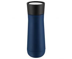 WMF isolierbecher Thermo Tazza Prussian Blue Blu 0,35 Litri Cromargan in Acciaio Inossidabile con Chiusura Automatica 360 ° beccuccio isolierkern Doppia Parete in Acciaio Inox