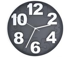 BUVU ZH09755-9U Orologio da Parete, Grigio, 30 x 30 x 4 cm