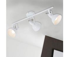 Briloner Leuchten 2049-036, plafoniera con 3 Punti Luce rotanti e orientabili in Design rÃ©tro/Vintage 40 W, Bianco