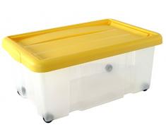 Tontarelli Puzzlebox Contenitore con Coperchio a Scatto, Plastica, coperchio in colori assortitti, 60 x 40 cm