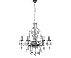 Premier Housewares Lampadario Carrington, 6 Braccia, Struttura Ferro Cromato e Cristallo