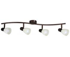 Rabalux Soma 6591 Faretto, colore: marrone anticato, Vetro Metallo, marrone antico, 4 luci, E14