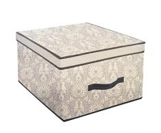 Mongardi 8702C07 Scatola Portabiancheria, Tessuto, Beige, 50x42x31 cm
