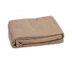 Comptoir du Linge POL26TAU - Coperta in pile, 240 x 260 cm, colore: tortora