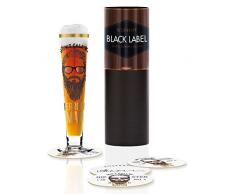 RITZENHOFF 1010235Â Black Label Bicchiere da Birra, Vetro, Multicolore, 6.5Â x 6.5Â x 25Â cm