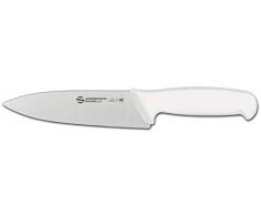 Sanelli Ambrogio Supra Trinciante Cuoco, Coltello con Manico Ergonomico in Polipropilene Bianco, Acciaio Inossidabile