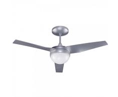 Wonderlamp Classic ventilatore da soffitto con luce E27, 13 W, grigio/bianco, 107 x 107 x 34.2 cm, ca/cc, metallo