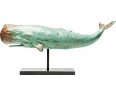 KARE Deko Figur Whale Base Statuetta, Metallo, Blu, 17.5 x 77 x 38.5 cm