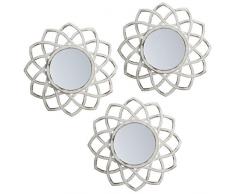 Lama specchi da parete, bianco, 75 x 25 x 1.5 cm, 3 pezzi