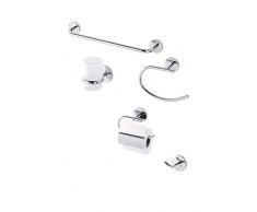 FERIDRAS Bora Set Accessori Bagno, 5 Pezzi, Cromo