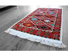 Damaskunst Tappeto Carpet, 65 cm x 120 cm, da Parete, Lavabile, in ciniglia Sintetica, Poliestere, Rosso, eru, Bianco, Rosa, Turchese, Verde, Arancione, 65 x 120 cm