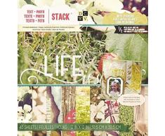 Die Cuts With View - Fogli di Carta Decorativa, 30 x 30 cm, Scritte e Foto, Multicolore
