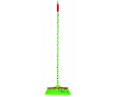 VIGAR 4766 Scopa (130 cm), Disegno di Coccinelle, Colore Verde, Bianco e Rosso