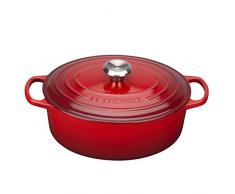 Le Creuset Casseruola Evolution in ghisa con coperchio, Ã 40 cm, Ovale, Adatta a tutte le fonti di calore incl. induzione, Volume: 13,9 l, 10,025 kg, Ciliegia