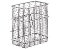 Combrichon NC5043260 - Cestello Porta Posate in Acciaio Inox, Orientamento Verticale, 12,5 x 7,5 x 15 cm