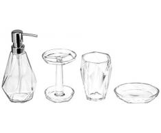 AmazonBasics Glacia - Set di accessori da bagno, 4 pezzi
