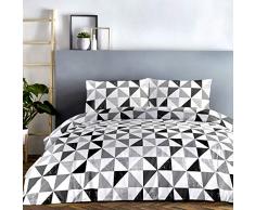 Fusion set copripiumino, 52% poliestere, 48% cotone, grigio, king