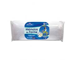 Bleu Câlin Cuscino alla Francese Piatto Memoria di Forma Bianco 160 x 40 cm TMFW160