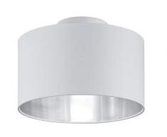 Trio Leuchten Hostel Lampada da soffitto, WeiÃ Matt/Silberfarbig