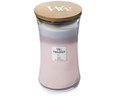 Woodwick 93959 Candela Trilogy Grande Giardino Botanico, Cera, Rosa-Violetta, 10x18 cm, 4 unitÃ