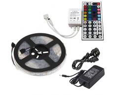 Kit striscia RGB 5050 impermeabile controller 44 tasti + trasformatore 5A 12 V (5 metri, 300 LED, 60 LED/m, IP67)