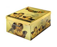 KANGURU Baulotto Scatola in Cartone per la sistemazione di Vestiti, Lenzuola, Guardaroba e Cambio Stagione, AMORINI, Montaggio Facile e Veloce, Resistente, Misura Grande, Multicolore, 40 x 50 x 25 cm