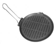 ILSA Bistecchiera ghisa dietella Tonda cm26 Pentole e Preparazione Cucina, Nero, 26 cm