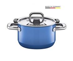 Silit 2102299479Â Nature Pentola Alta, Coperchio con Funzione Control Lid, 2 l, 16 cm, Blu