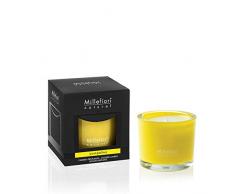 Millefiori Natural Candela, Giallo, 9.5x9.5x10.5 cm