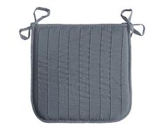 Douceur DIntÃ©rieur - 1604155, Cuscino Da Sedia , 40 X 40 X 3.5 Cm , Lineo , Jacquard A Righe Crash , Grigio