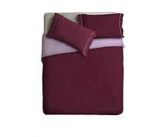 Ipersan Double Color Variante Parure Copripiumino, Cotone, Prugna/Viola, a Una Piazza